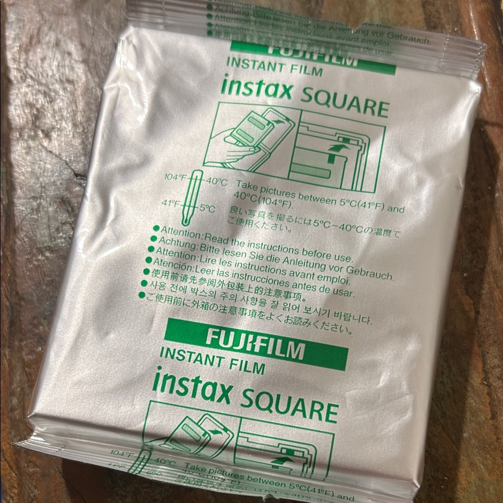 Fujifilm Instax Square Film - Silver with Green Accents